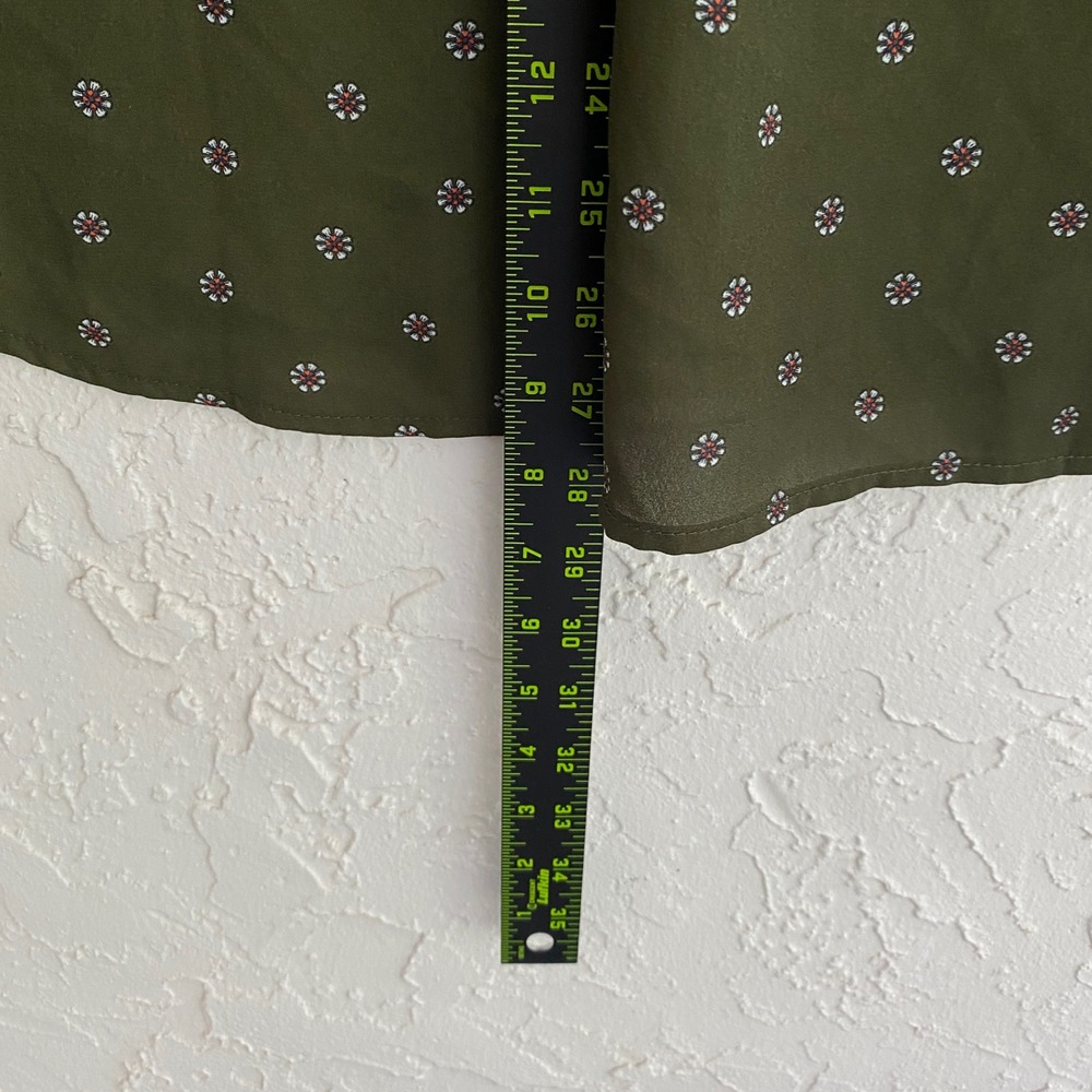 Pleione Prairie Cottoagecore Lightweight Henley Blouse Womens L Green Floral LS - Picture 8 of 9